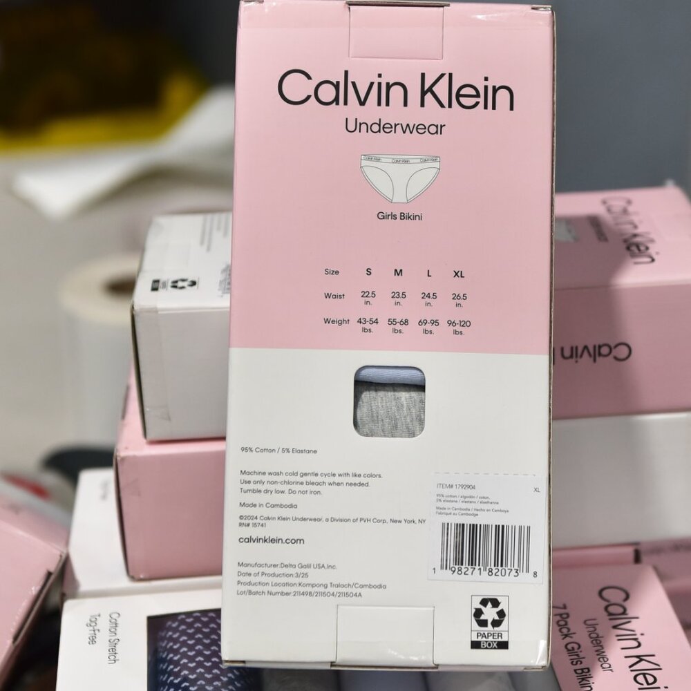 Calvin Klein  Underwear  7 Pack‎ Girls Bikini - Picture 2 of 4